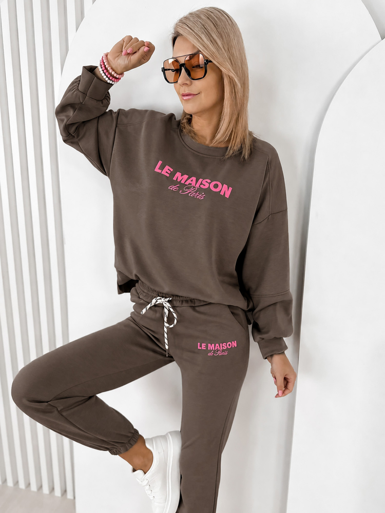 KOMPLET INDIGO SWEATSHIRT HNEDÝ