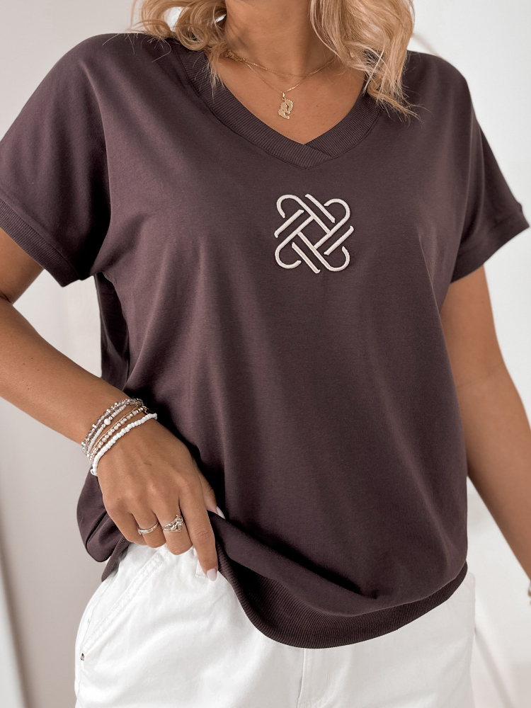BLOUSE CALDER DARK BROWN