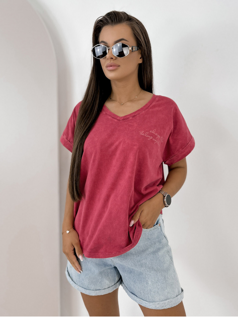 BLUSE DERAN HIMBEERROTE
