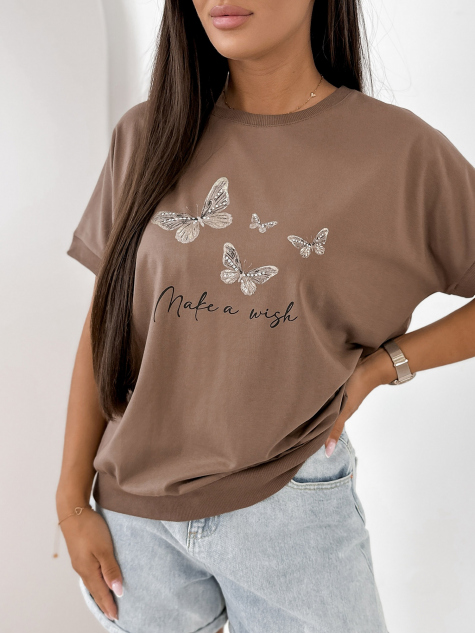 BLOUSE SETINE BRUN