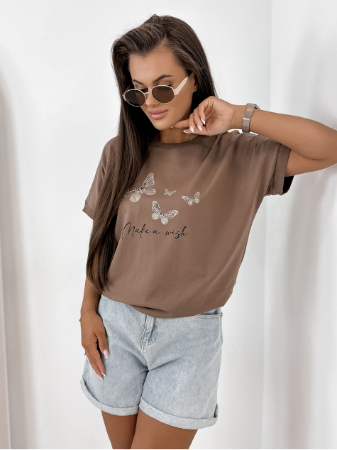 BLOUSE SETINE BRUN