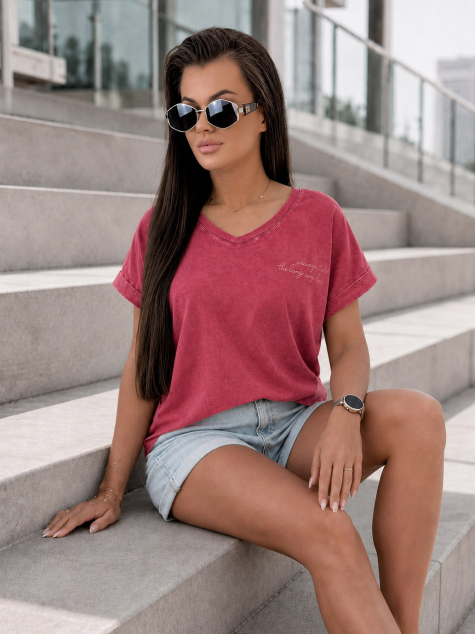 BLUSE DERAN HIMBEERROTE