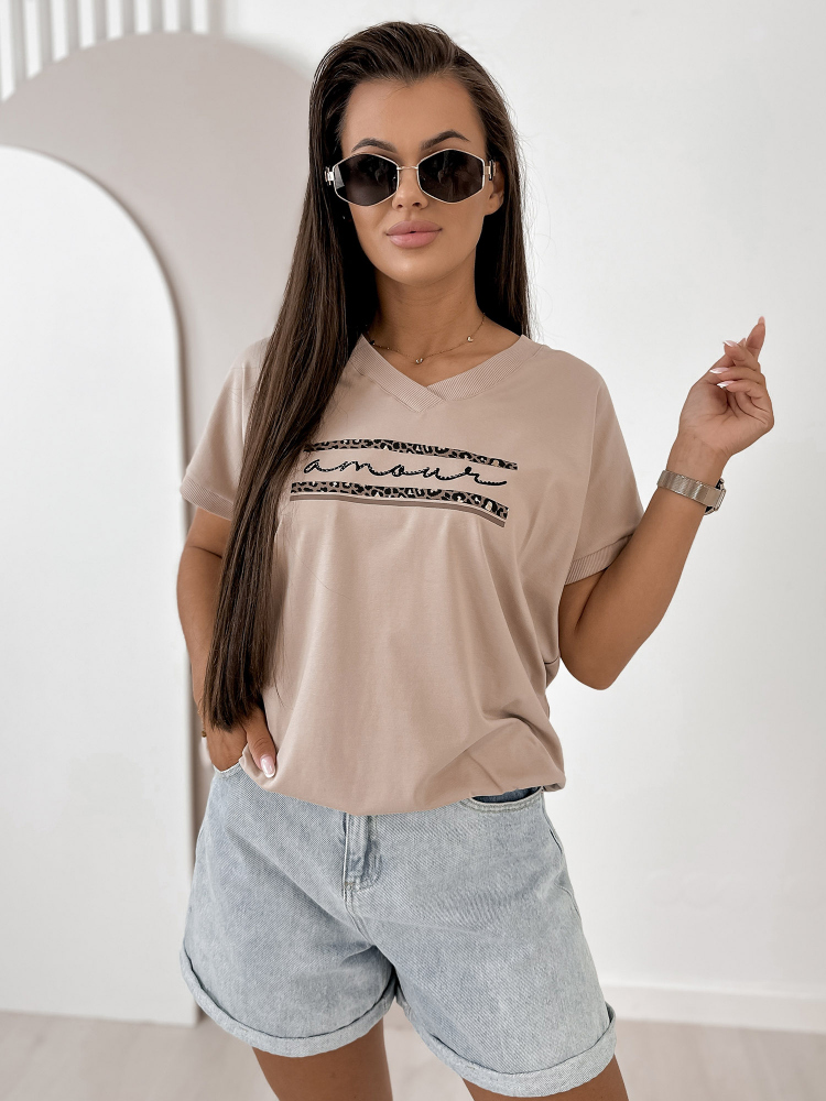 BLUSE WITERS DUNKELBEIGE