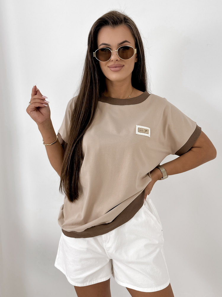 BLUSE ENSOR DUNKELBEIGE