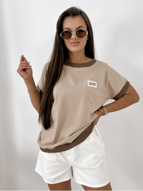 BLOUSE ENSOR DARK BEIGE