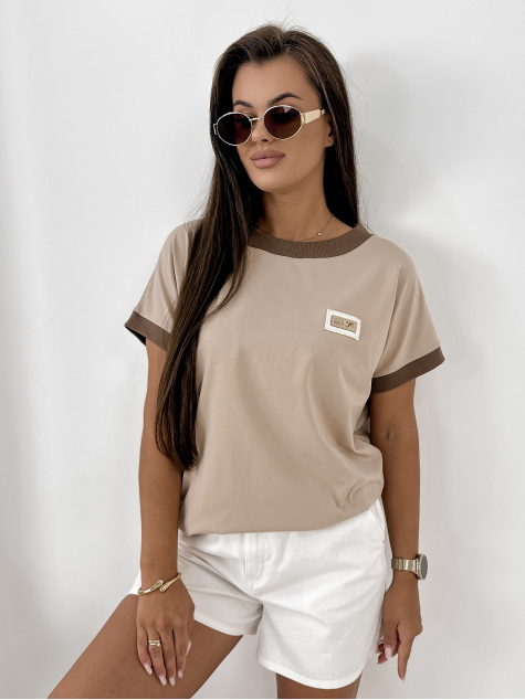 BLOUSE ENSOR DARK BEIGE