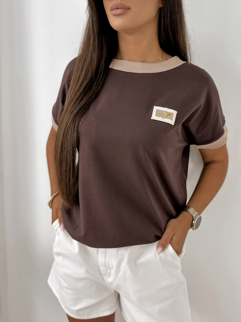 BLOUSE ENSOR MARRON FONCÉ