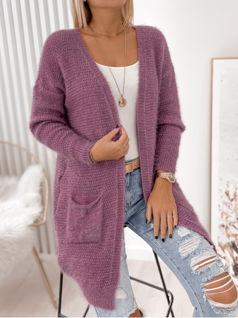 STRICKJACKE COZY LILAFARBENER