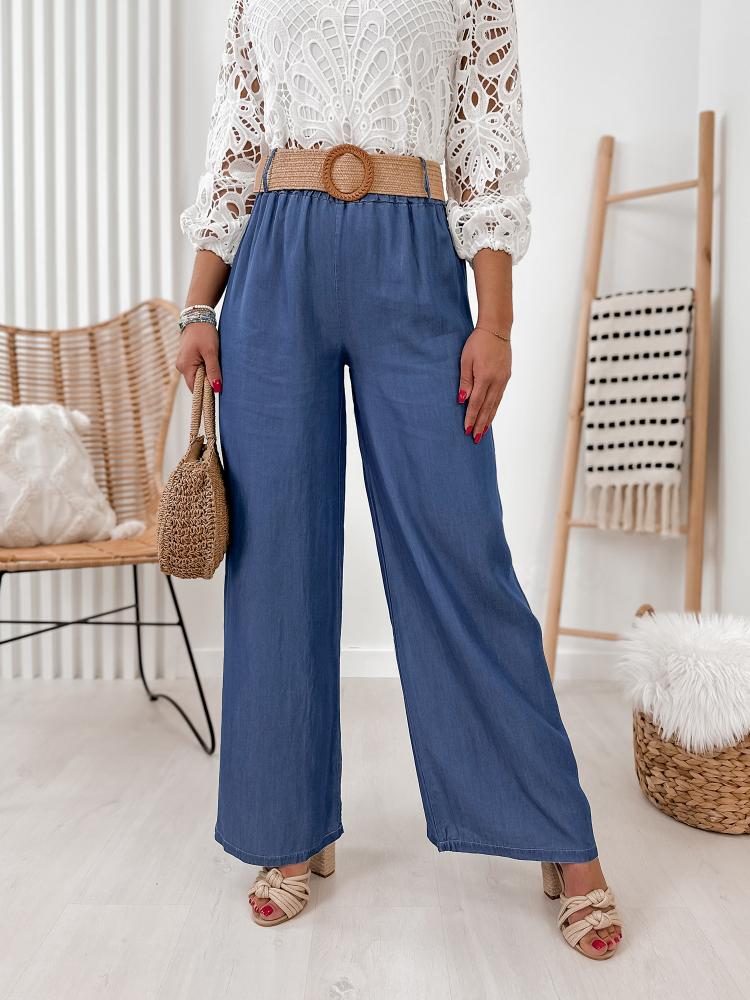PANTALONI BELLO ALBASTRU INCHIS