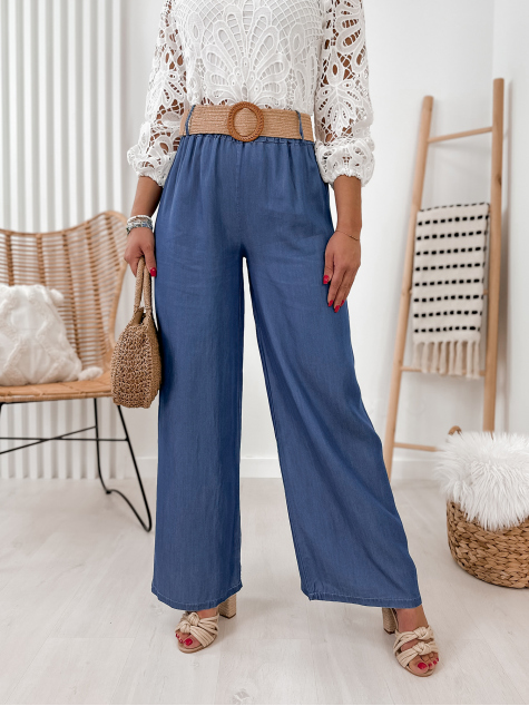 PANTALONI BELLO ALBASTRU INCHIS