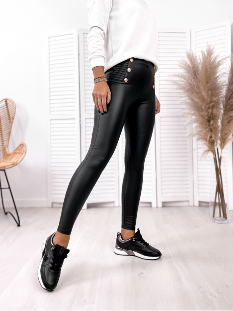 LEGGINGS HEARTBEAT BLACK