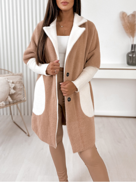 MANTEAU ALPAKA MINES CARAMEL