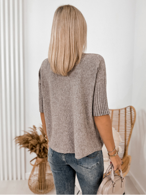 PULLOVER RAFFE DUNKELBEIGER