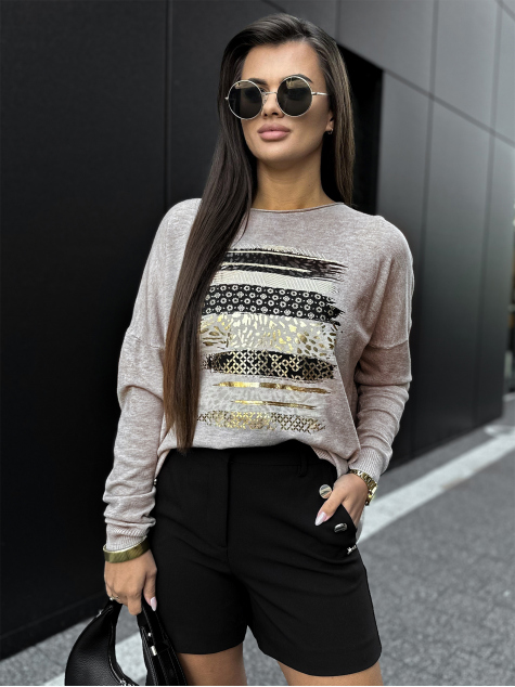 BLUZA LATERALE BEJ INCHIS