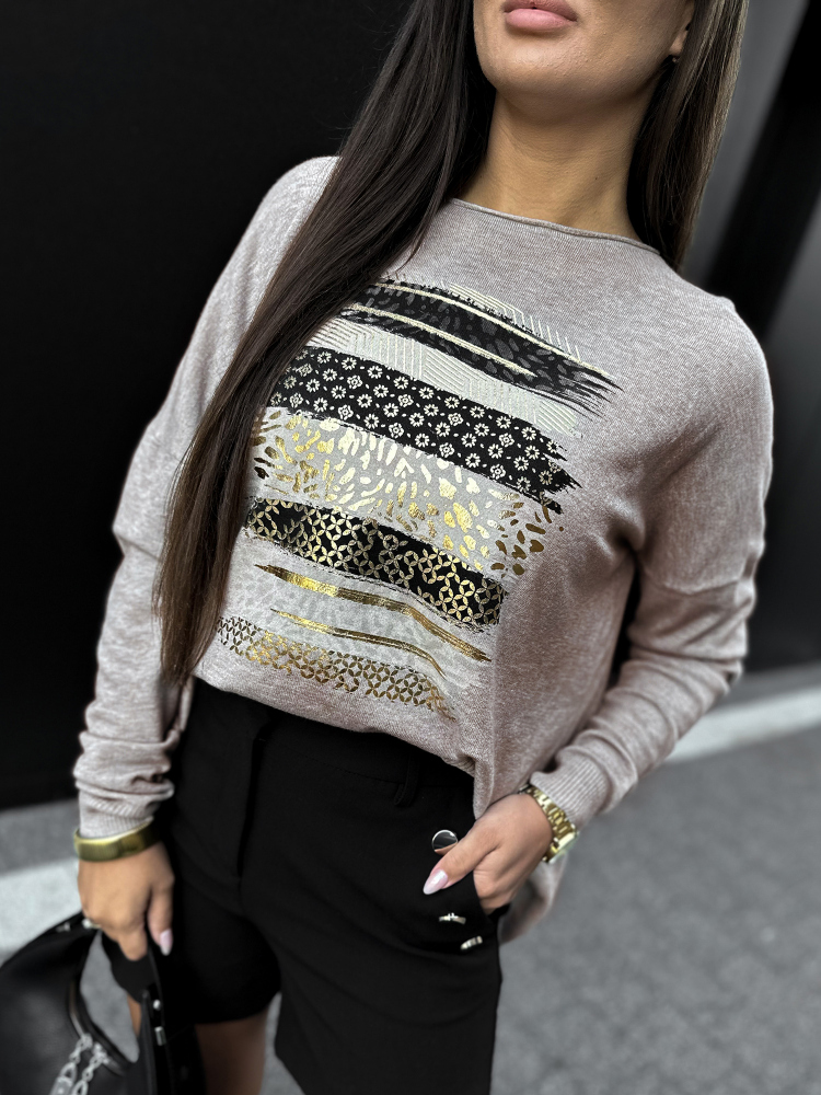 BLUZA LATERALE BEJ INCHIS