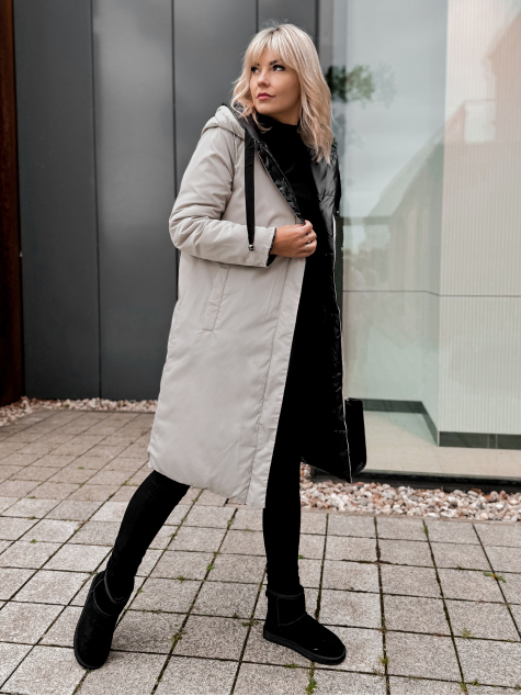JACKE DOPPELSEITIG LUENA SCHWARZ - BEIGE