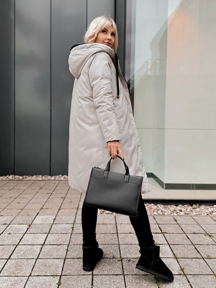 VESTE REVERSIBLE LUENA NOIR - BEIGE