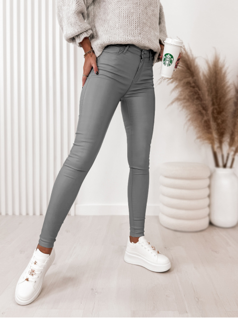 PANTS LEATHER SMOOTH GREY