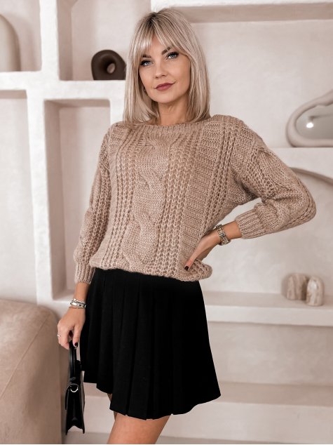 SWEATER FLERS DARK BEIGE