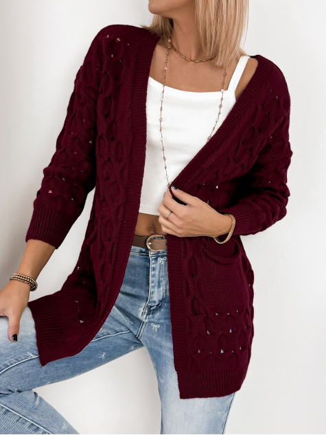 CARDIGAN ADORESSA BORDEAUX